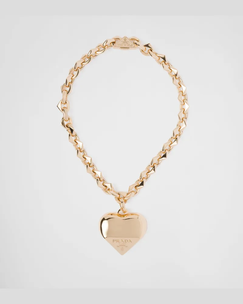 Prada Eternal Gold Halskette mit großem Anhänger aus Gelbgold Gold
