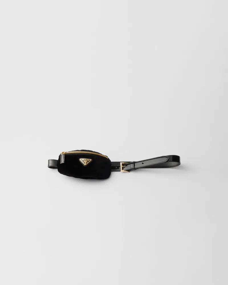 Prada Gürtel aus Lackleder Schwarz