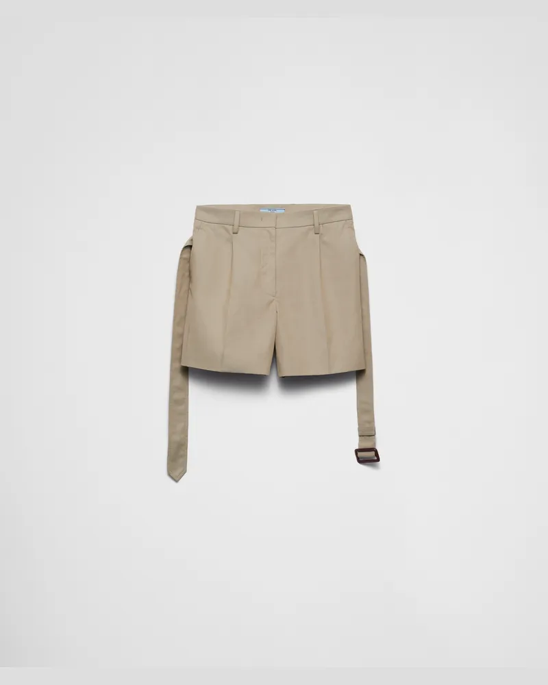 Prada Bermudas aus Baumwoll-Twill Beige