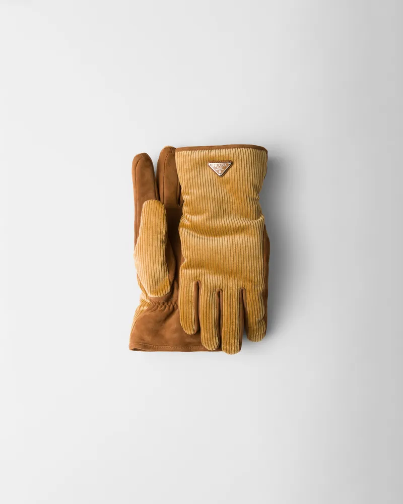 Prada Handschuhe aus Cord Gerste