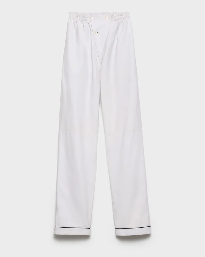 Prada Hose aus Nappa-Leder Weiss