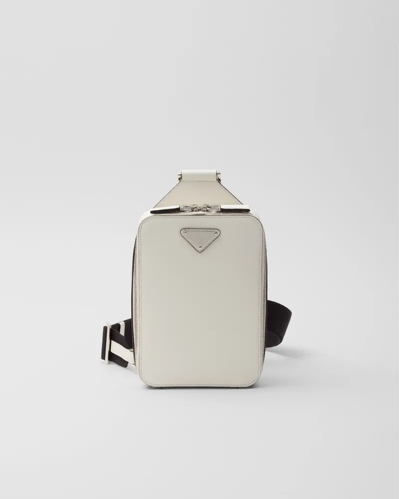 Prada Brique Tasche aus Saffiano-Leder Weiss