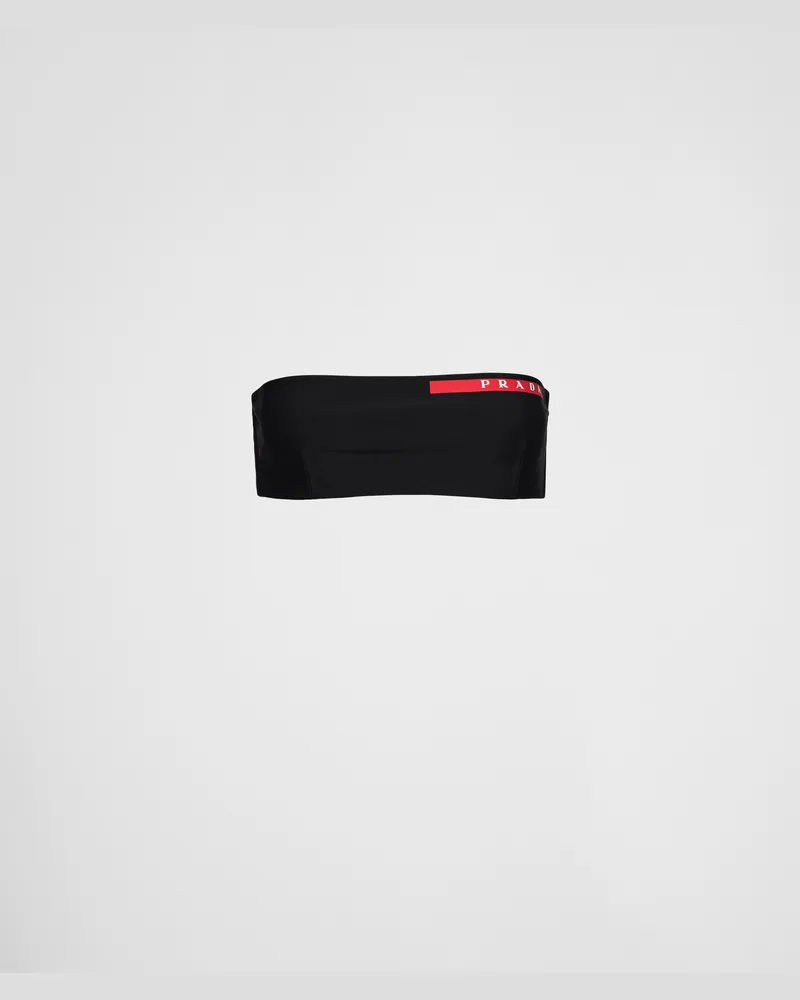 Prada Badeanzug-Oberteil aus Stretch-Jersey Schwarz