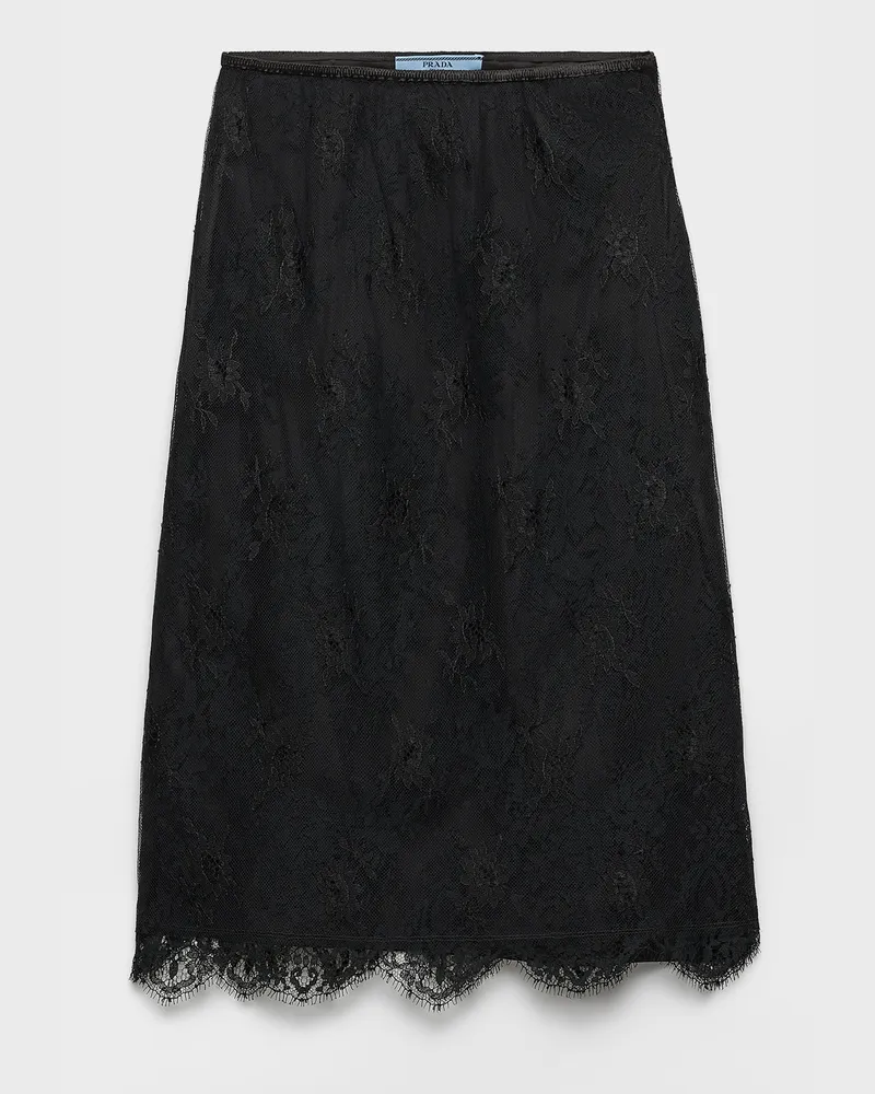 Prada Spitzen-Bleistiftrock Schwarz