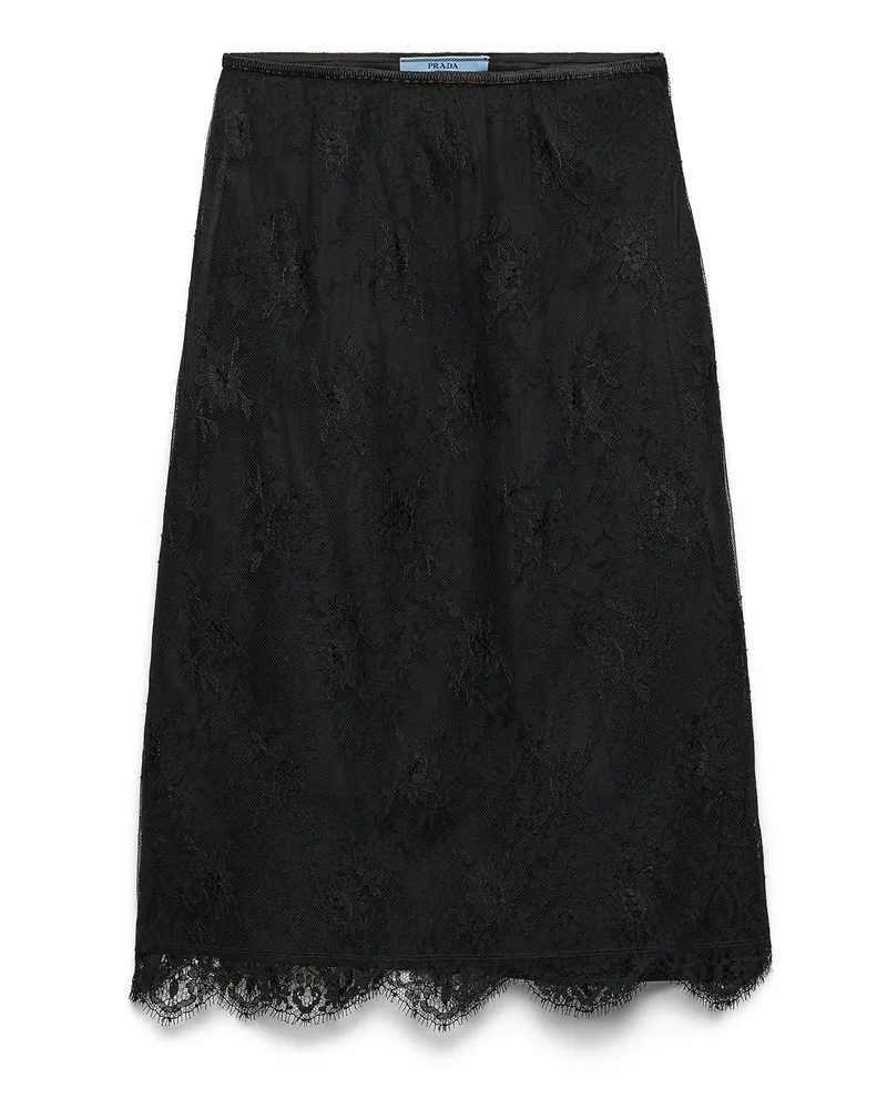 Prada Spitzen-bleistiftrock, Damen, Schwarz, Größe Schwarz