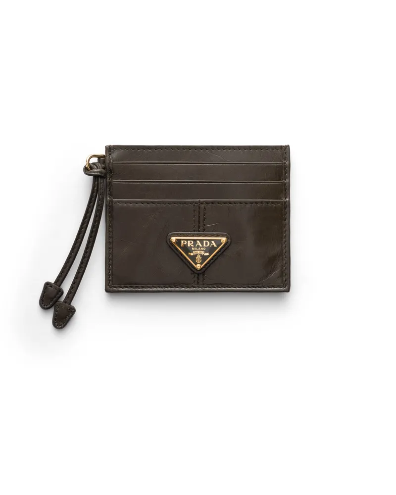 Prada Kartenetui Aus Leder, Damen, Forest 0 Forest