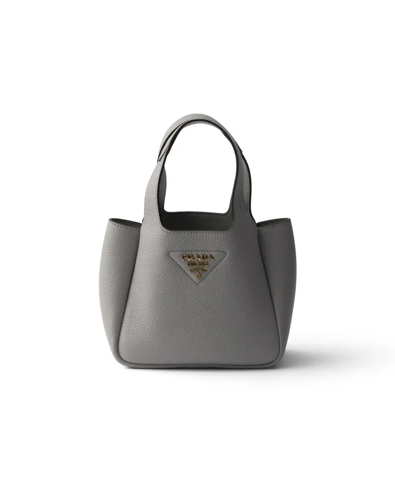 Prada Mini-handtasche Aus Leder, Damen, Granitgrau Granitgrau