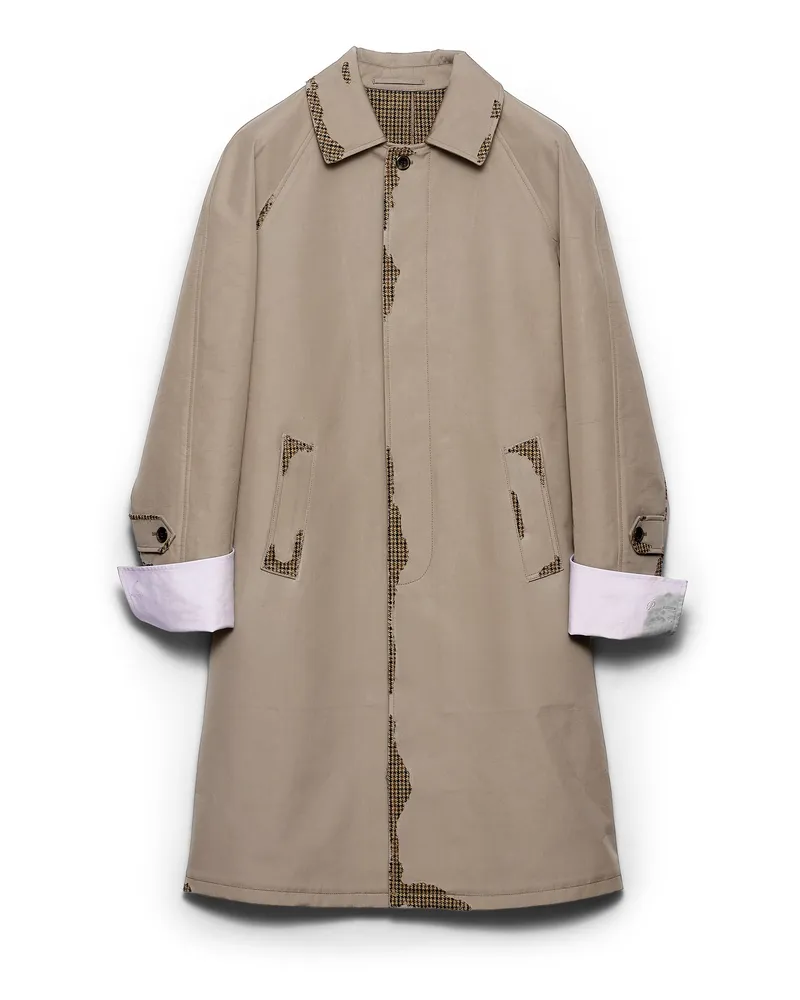 Prada Mantel Aus Verbundgewebe-devoré-baumwolle, Herren, Lehmgrau, Größe Lehmgrau