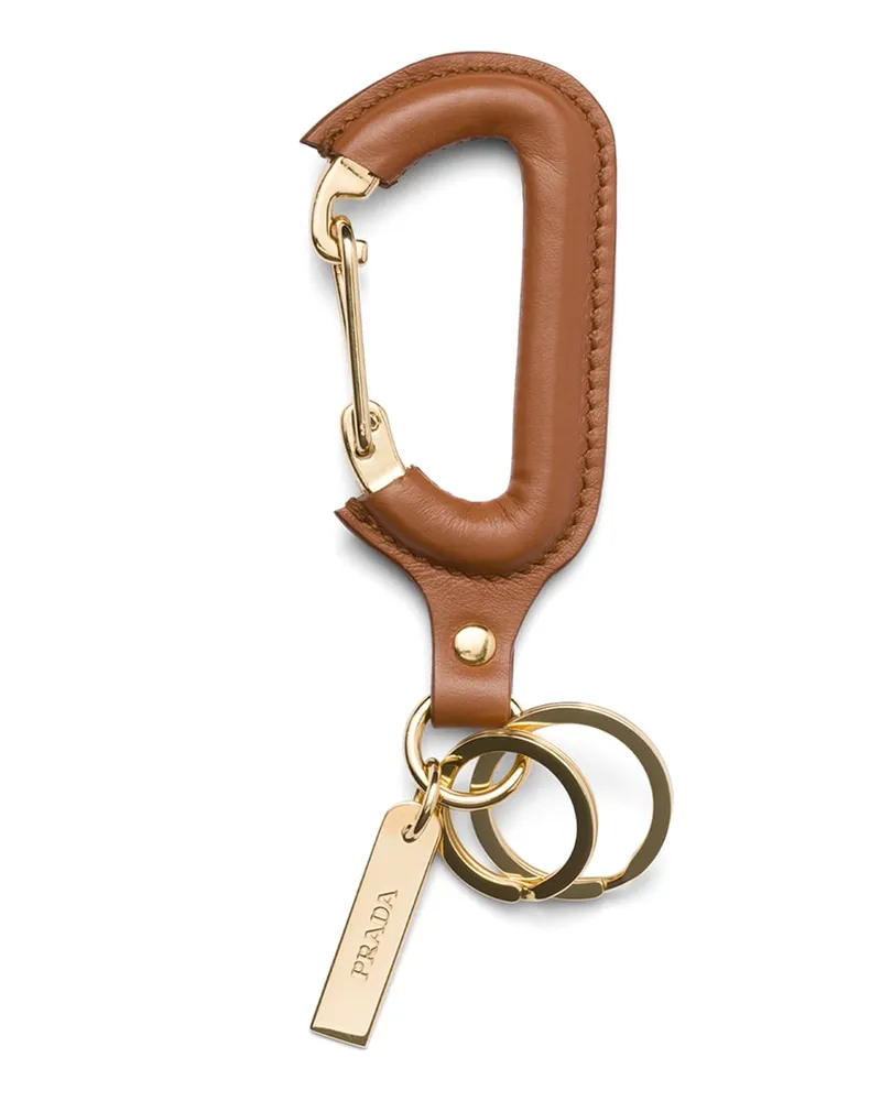 Prada Schlüsselanänger Aus Leder, Damen, Cognac Cognac