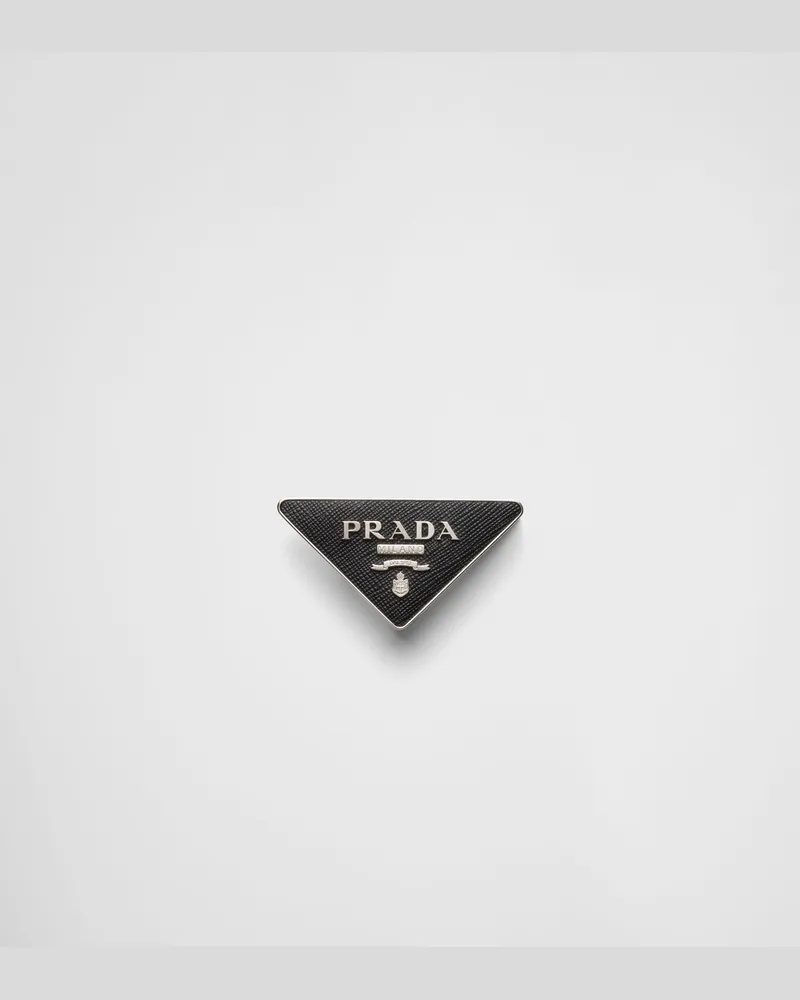 Prada Gürtelschließe aus Saffiano Schwarz