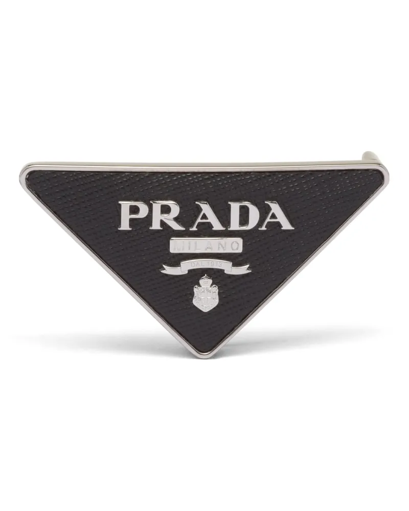 Prada Gürtelschließe Aus Saffiano, Herren, Schwarz Schwarz