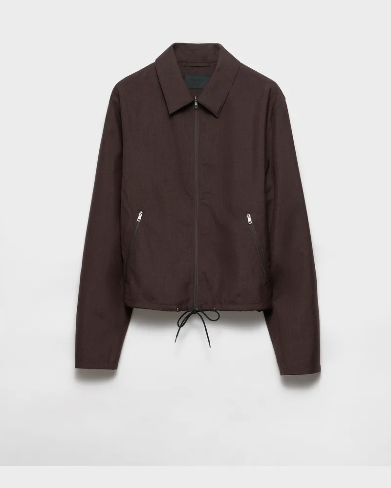Prada Blousonjacke aus Mohair und Seide Ebenholz