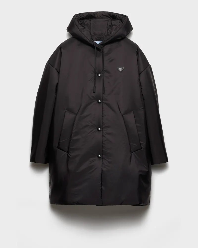 Prada Leichter Regenmantel aus Re-Nylon Schwarz
