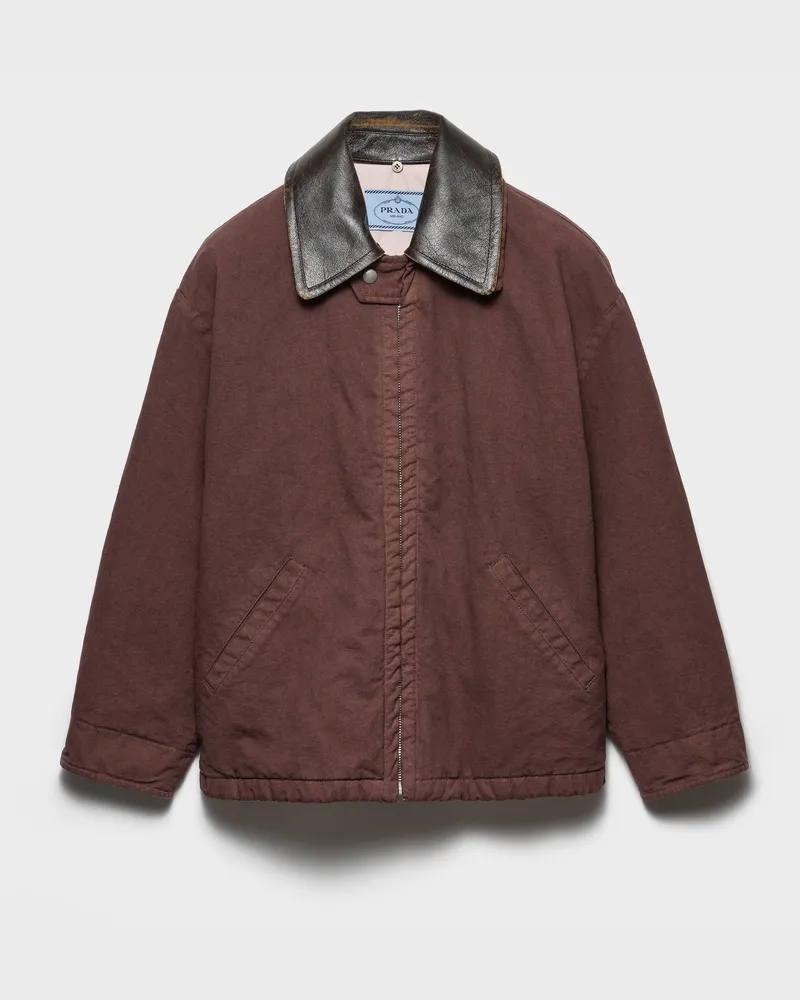 Prada Alte Cabanjacke aus Canvas Granat