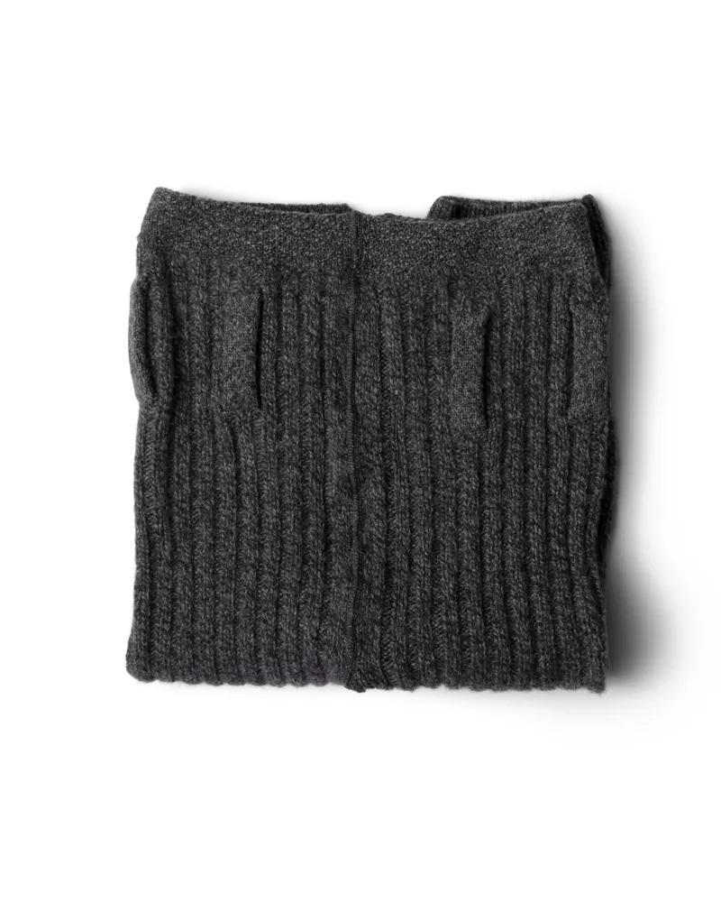 Prada Kurze Leggings Aus Wolle Und Kaschmir, Damen, Schiefergrau, Größe Schiefergrau