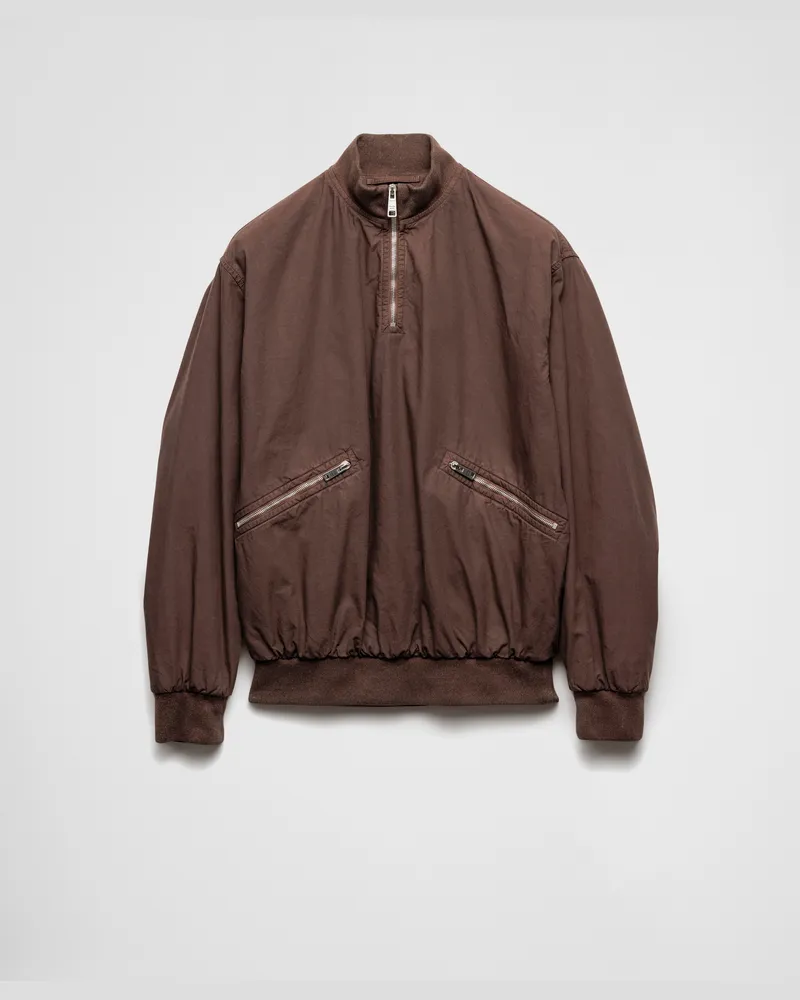 Prada Blousonjacke aus Baumwolle Ebenholz