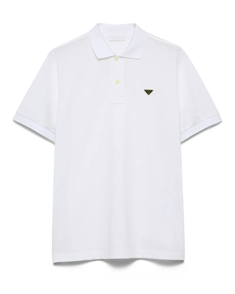 Prada Poloshirt Aus Piqué, Herren, Weiss, Größe Weiss