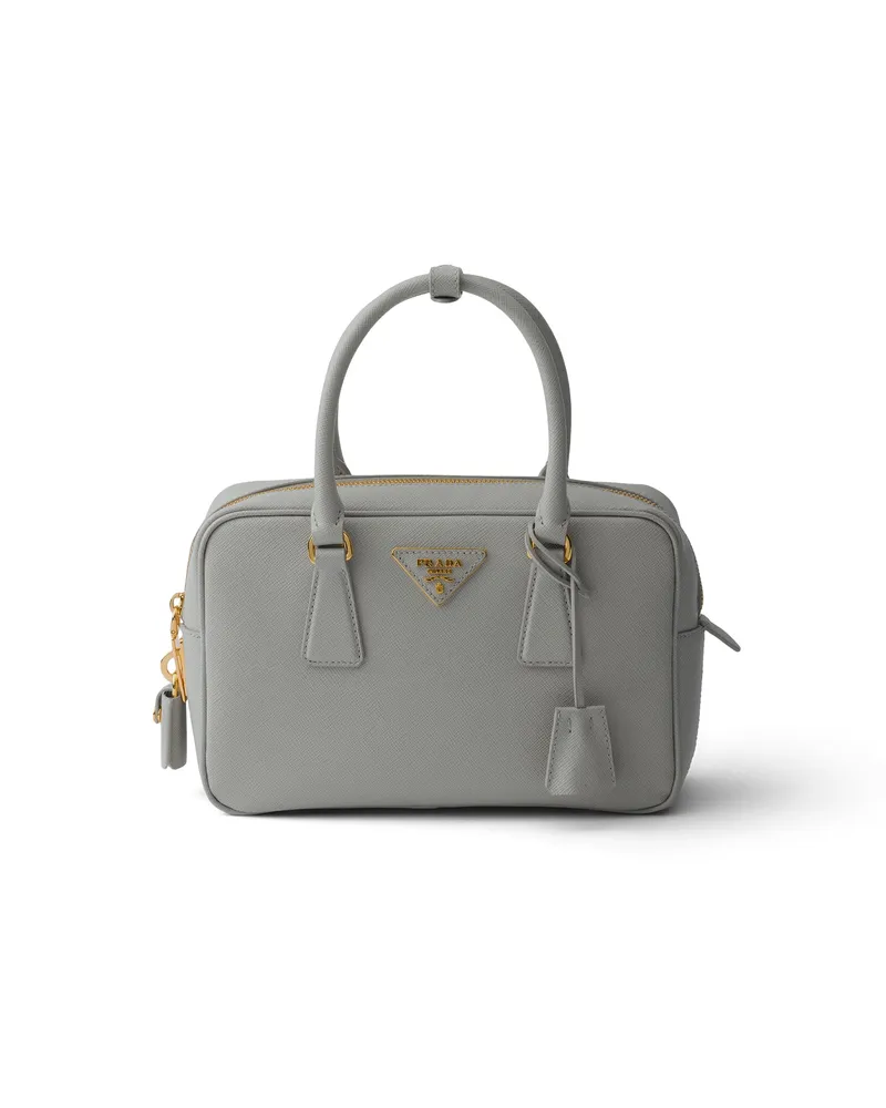 Prada Kleine Henkeltasche Aus Saffiano-leder, Damen, Wolkengrau Wolkengrau