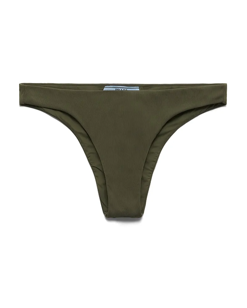 Prada Bikini-unterteil Aus Rippstrick, Damen, Selva Grün, Größe Selva