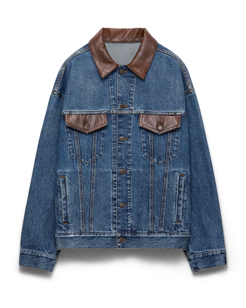 Prada Denim Jacket, Herren, Blau, Größe Blau