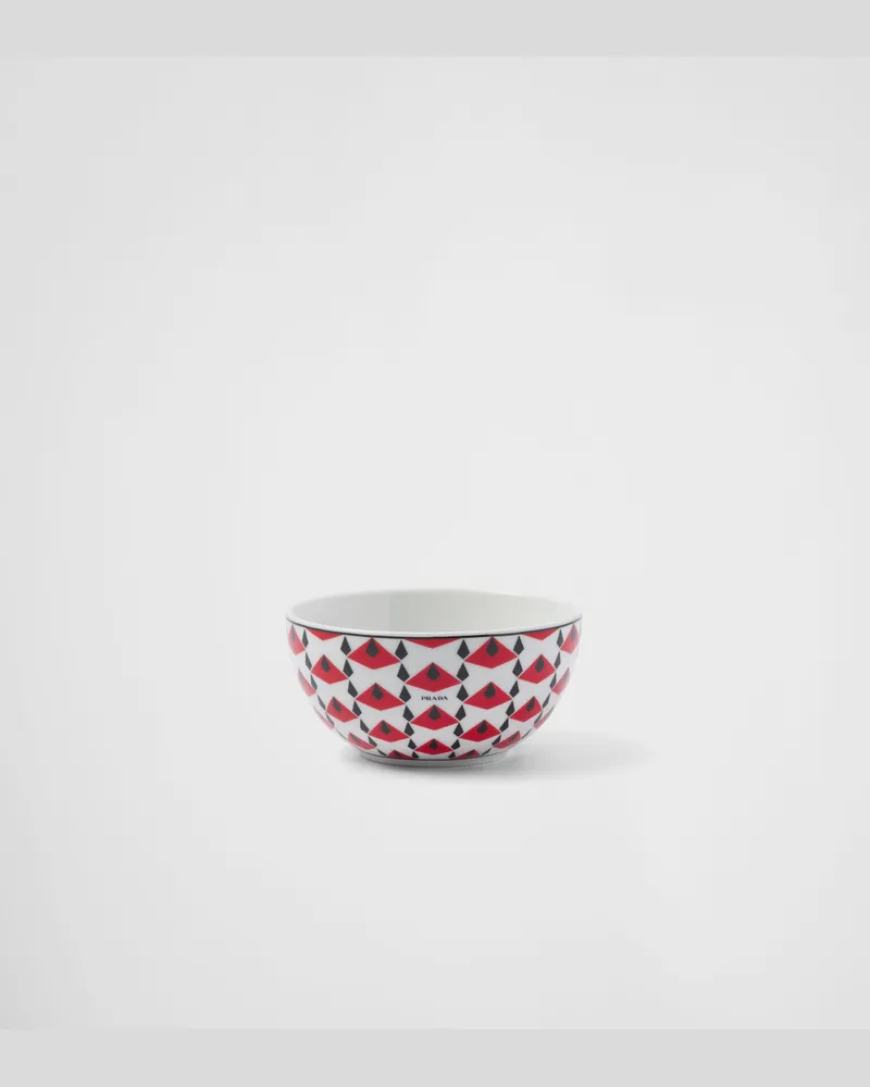 Prada Set mit zwei Reis- oder Müslischalen aus Porzellan – Vienna Red Schwarz