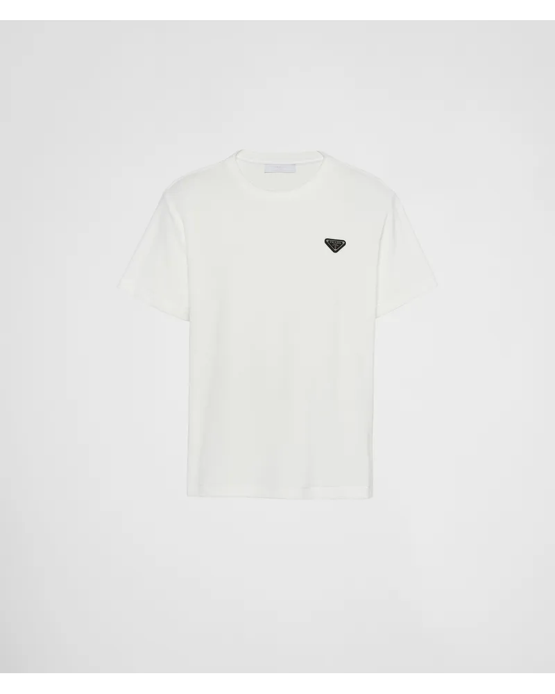 Prada T-Shirt aus Frottee Weiss