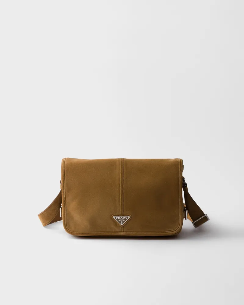Prada Schultertasche aus Wildleder Zimt