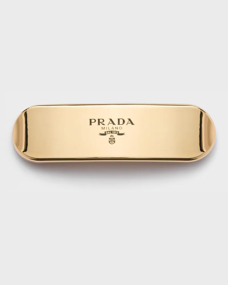 Prada Haarspange aus Metall Gold