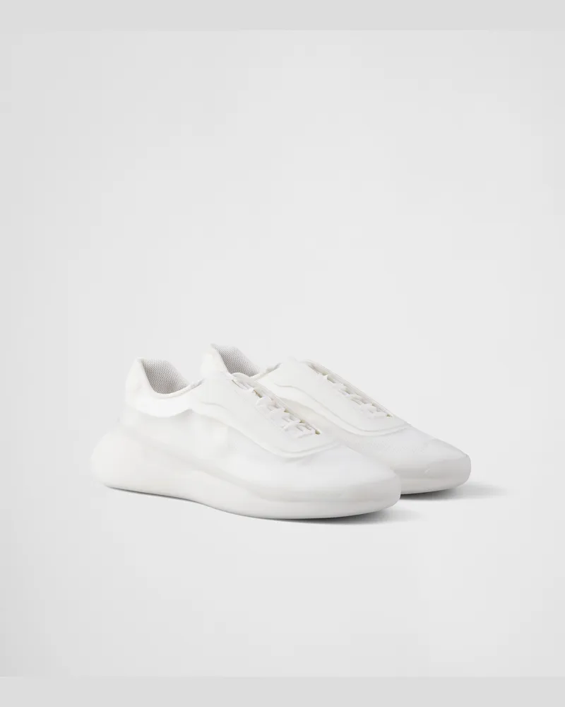 Prada America’s Cup Sneaker aus Re-Nylon und Bike-Gewebe Weiss