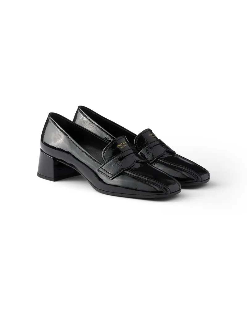 Prada Loafer Aus Lackleder, Damen, Schwarz, Größe Schwarz