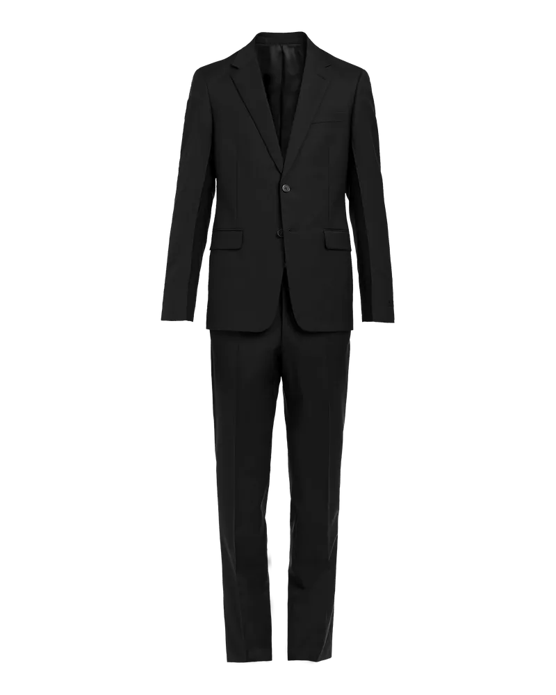 Prada Einreihiger Anzug aus Wolle und Mohair Schwarz
