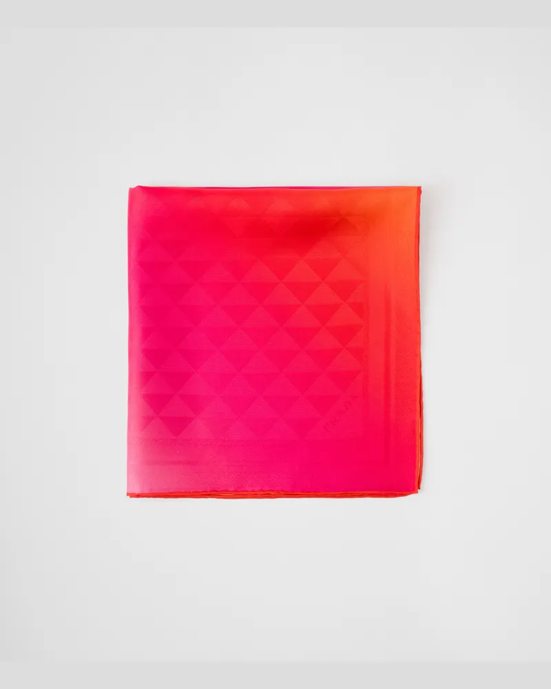 Prada Schal aus Seidentwill mit Print, 55 x 55 Fuchsia