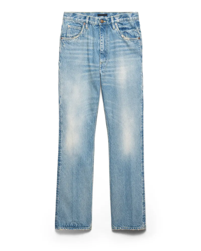 Prada Jeans Aus Gewaschenem Denim, Herren, Blau, Größe Blau
