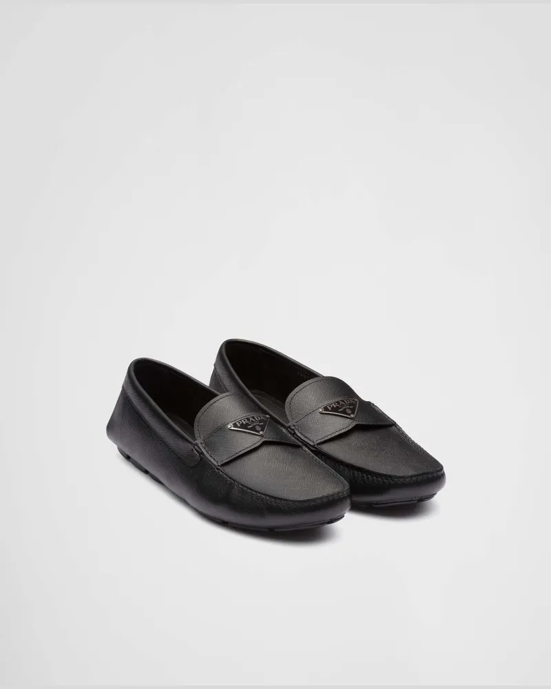 Prada Mokassin aus Leder Schwarz