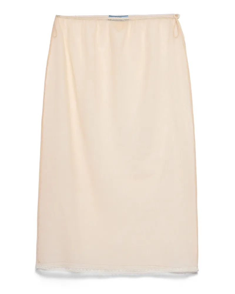 Prada Unterrock Aus Baumwoll-tüll, Damen, Natur, Größe 4 Natur