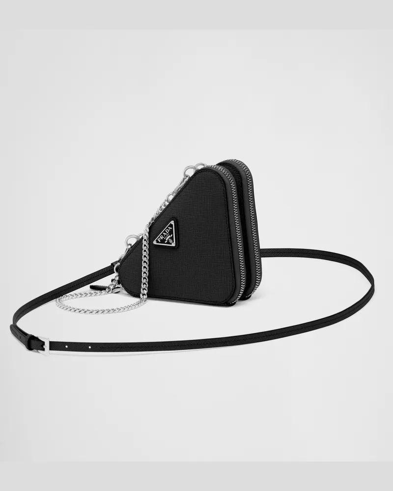 Prada Mini-Pouch aus Saffiano-Leder Schwarz