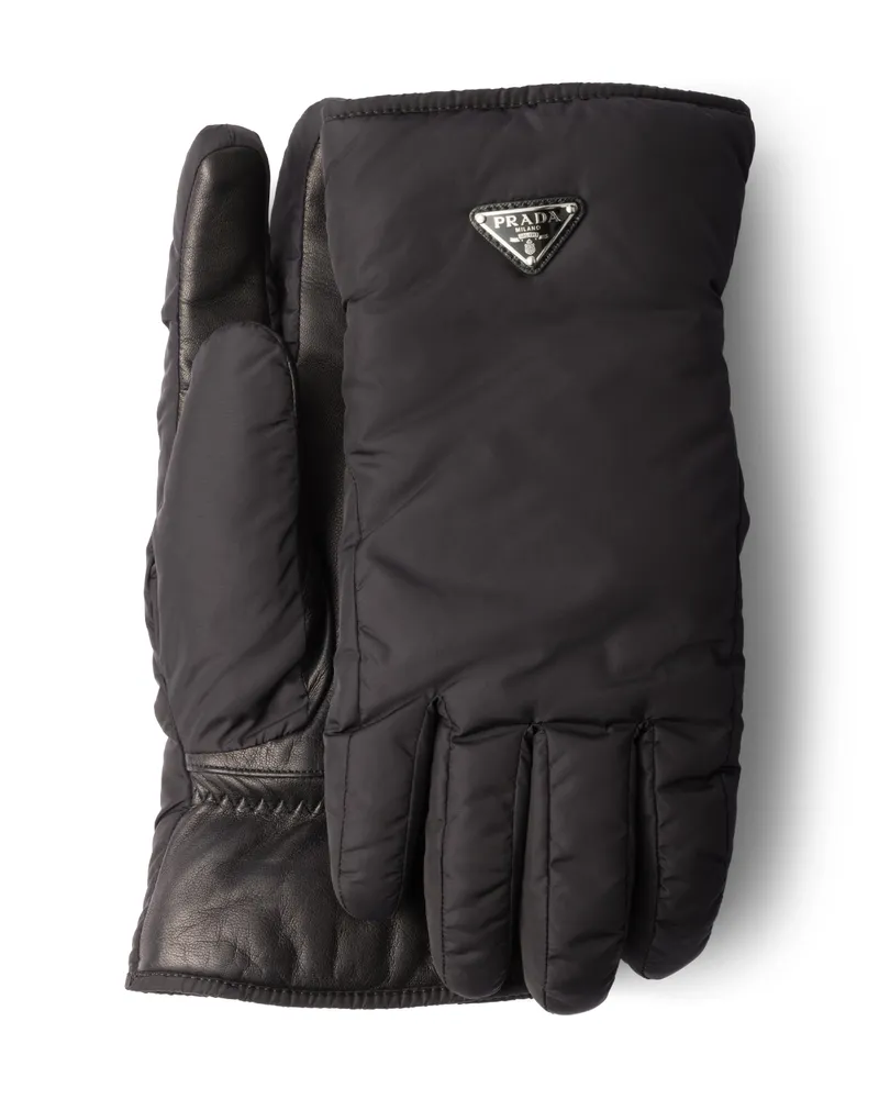 Prada Handschuhe Aus Re-nylon, Herren, Schwarz, Größe 10 Schwarz
