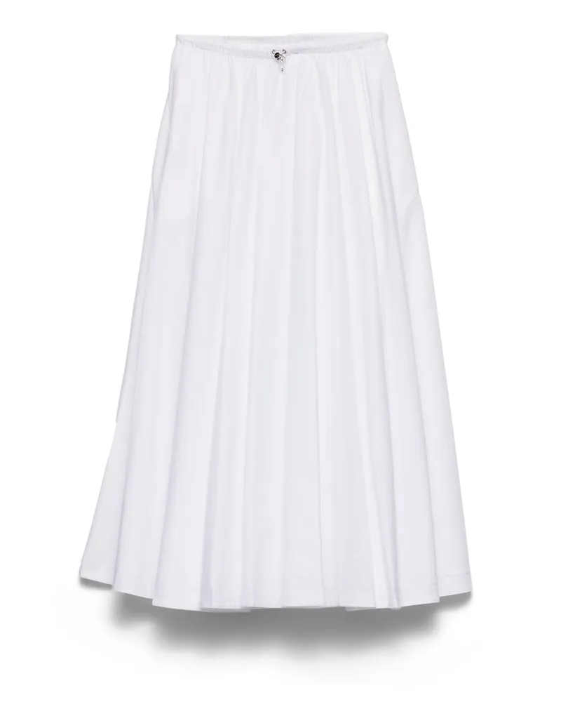 Prada Wendbarer Kreisrock Aus Baumwolljersey Und Re-nylon, Damen, Weiss, Größe Weiss