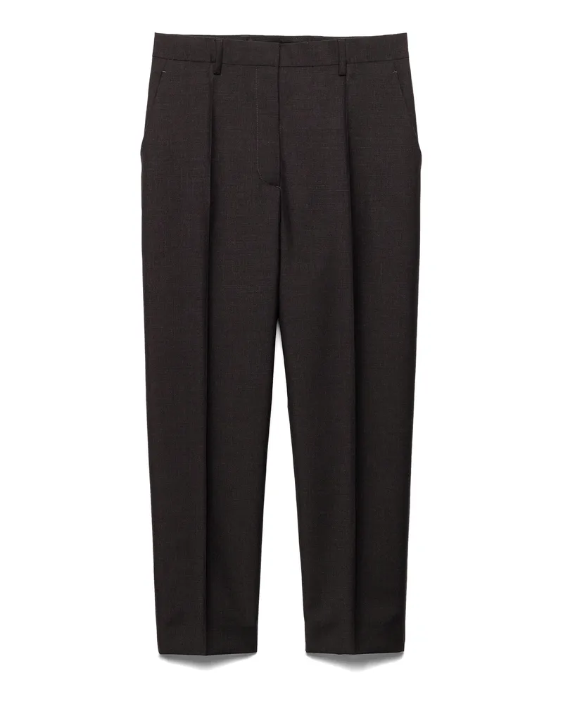 Prada Hose Aus Grisaille, Damen, Grau, Größe Grau