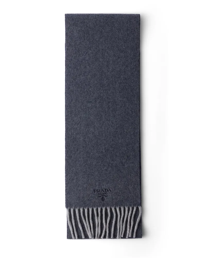 Prada Schal Aus Kaschmir Und Wolle, Herren, Blau/ostseeblau Blau