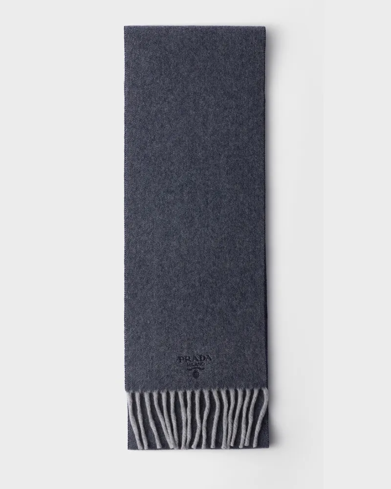 Prada Schal aus Kaschmir und Wolle Blau