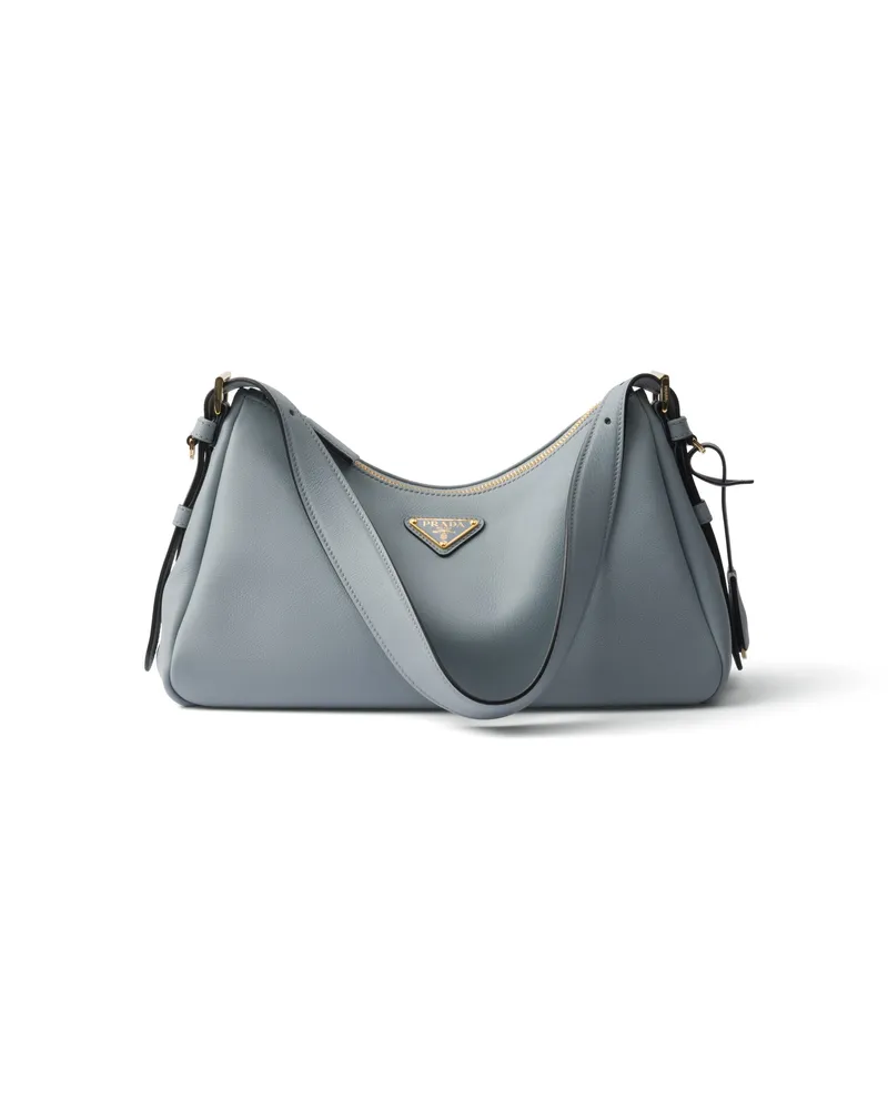 Prada Mittelgroße  Aimée Schultertasche Aus Leder, Damen, Opal Opal
