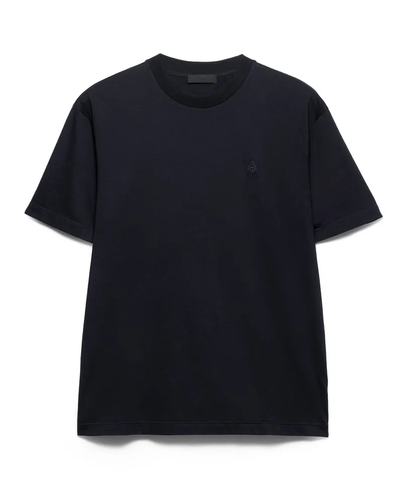 Prada T-shirt Aus Baumwolle, Herren, Schwarz, Größe Schwarz