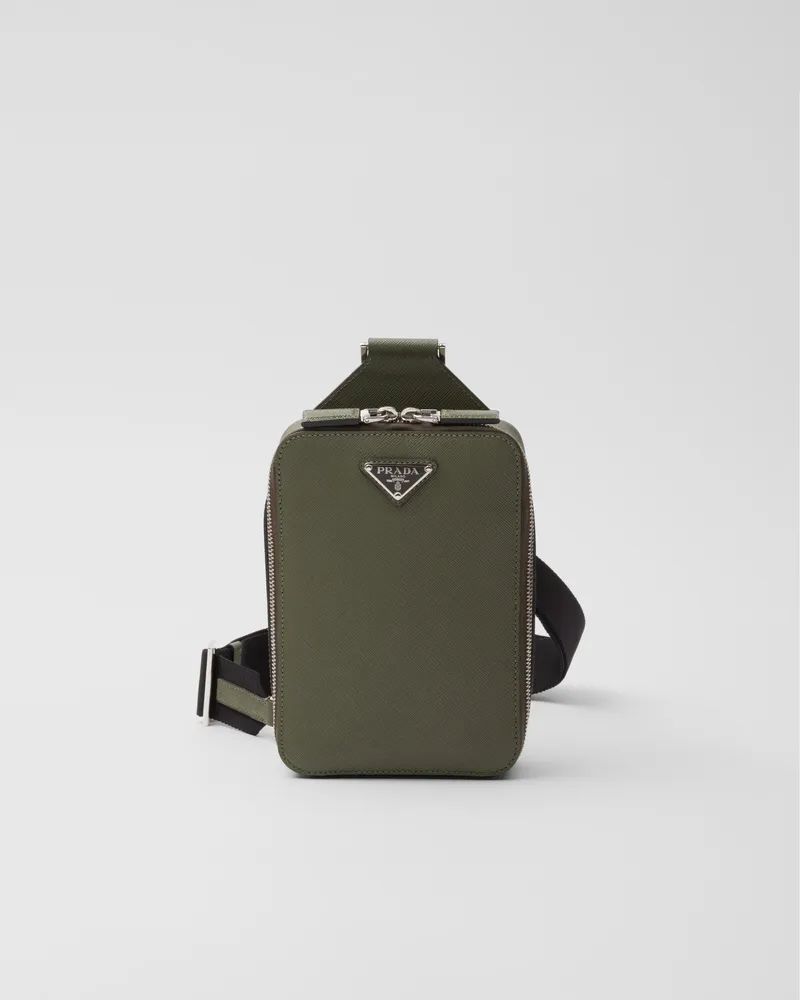 Prada Brique Tasche aus Saffiano-Leder Lodengrün