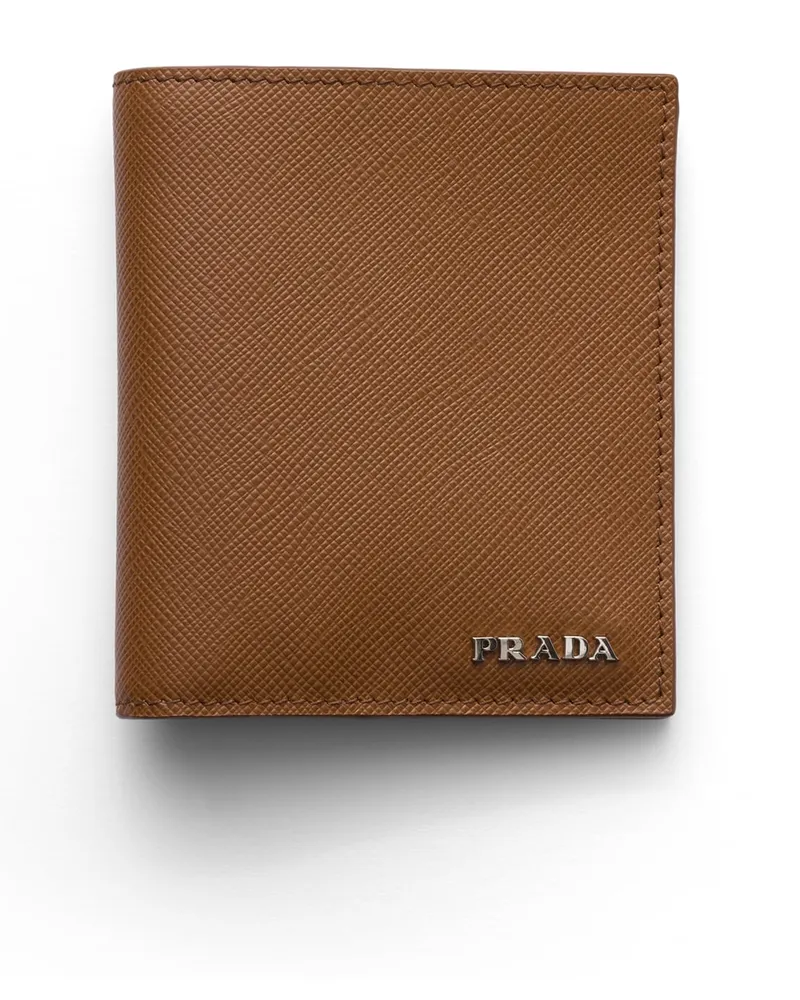 Prada Geldbörse Aus Saffiano-leder, Herren, Leder/talk Leder