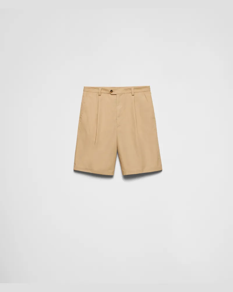 Prada Bermudas aus Popeline Wüstenbeige