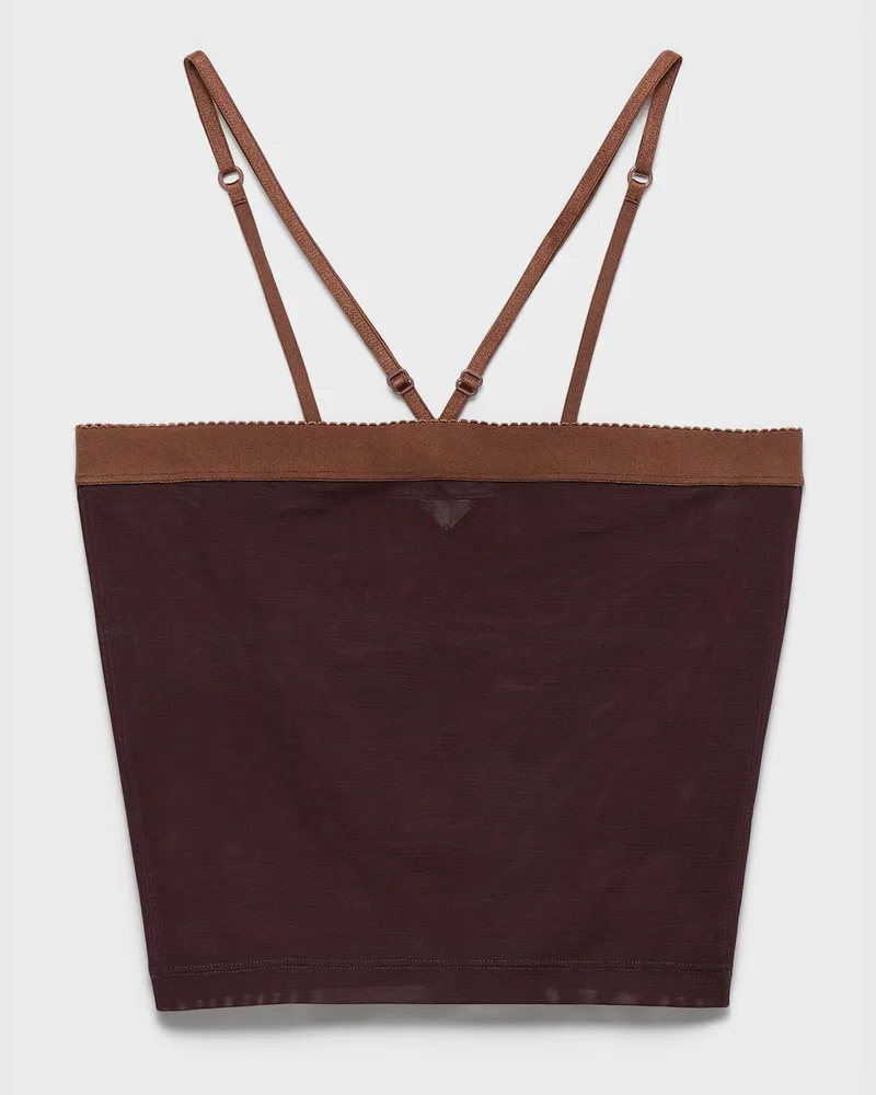 Prada Tülletop Kakaobraun