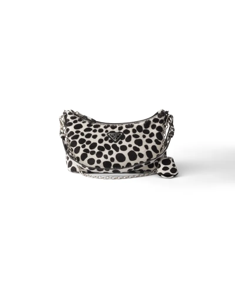 Prada Printed Calf Hair Mini-bag, Damen, White/black White