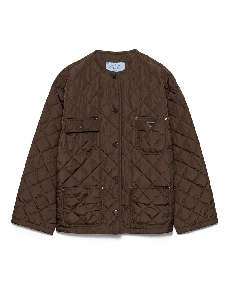 Prada Leichte, Gesteppte Jacke Aus Re-nylon, Damen, Kakaobraun, Größe Kakaobraun