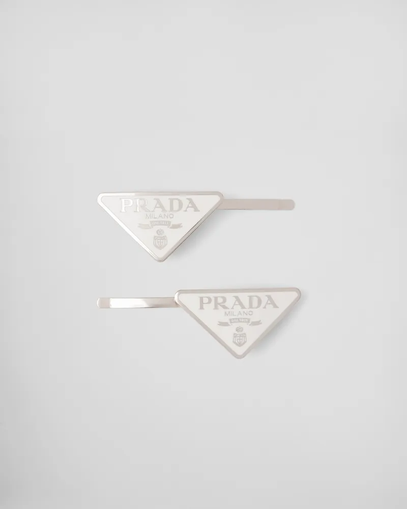 Prada Haarnadeln aus Metall Weiss